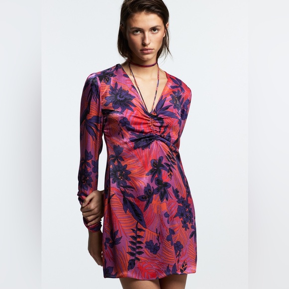 ZARA FLORAL DRESS SIZE S - Picture 2 of 10